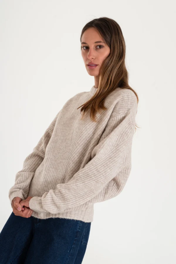 Sweater tejido tramado, punto acanalado (006)