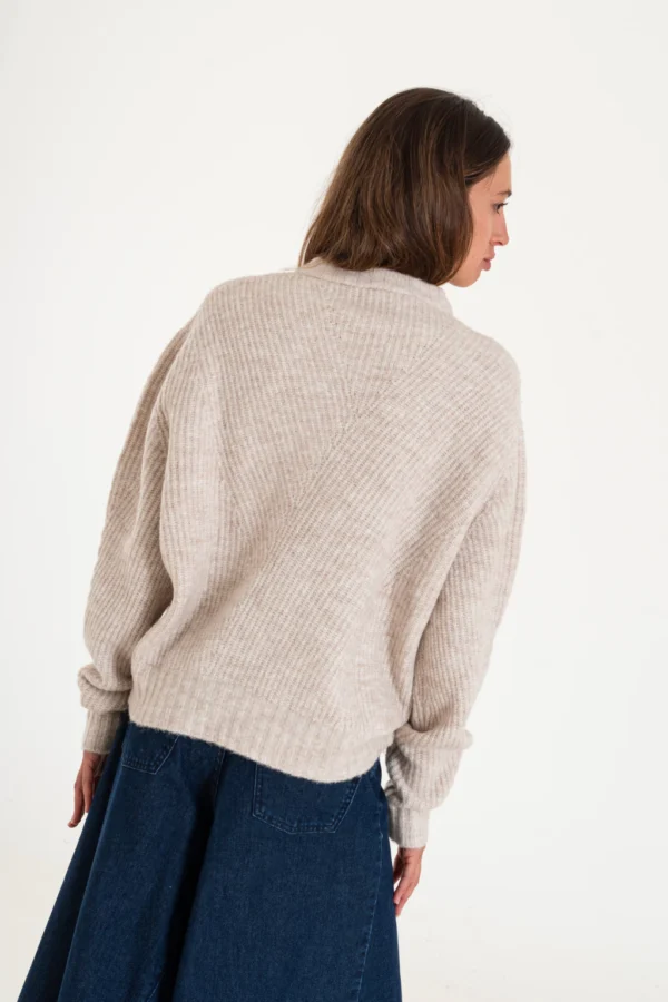 Sweater tejido tramado, punto acanalado (006)