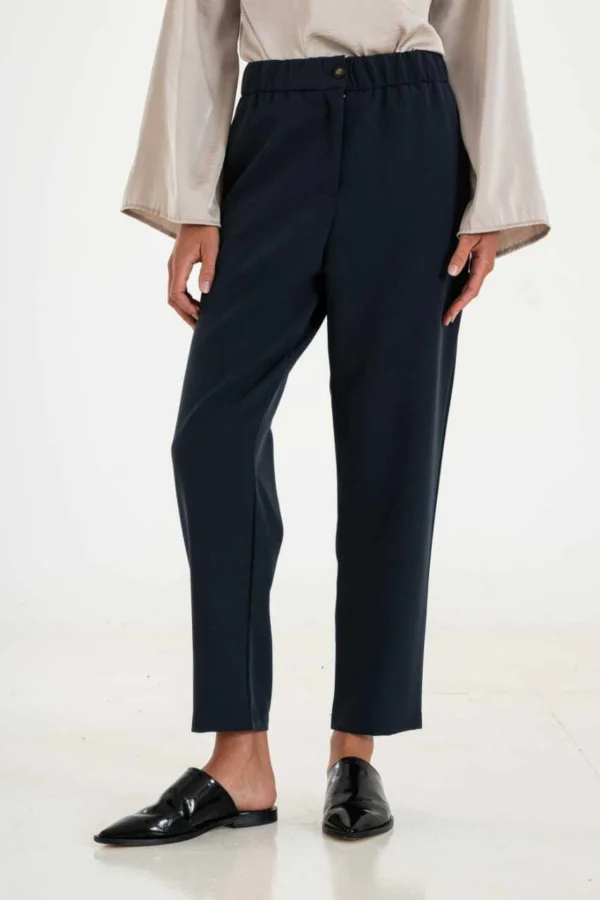 Pantalón sastrero cintura elastizada con bolsillo (16512)