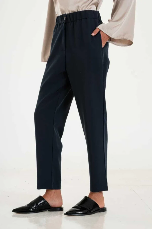 Pantalón sastrero cintura elastizada con bolsillo (16512)