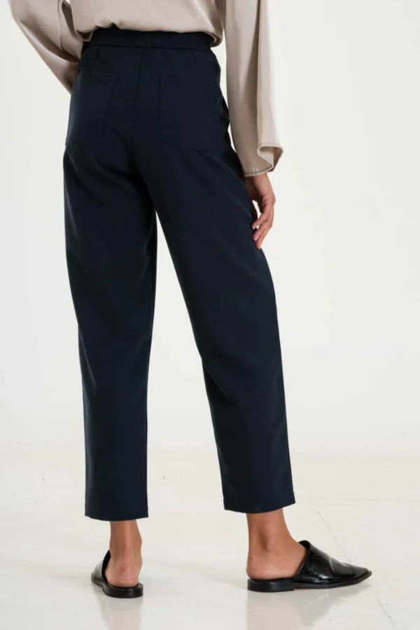 Pantalón sastrero cintura elastizada con bolsillo (16512)